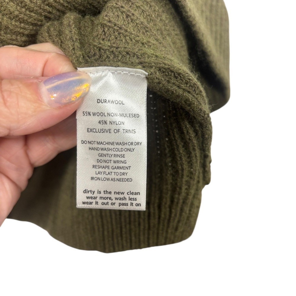 TOAD & CO Womens Whidbey Hooded Sweater Dress Fir Green Knit Pullover Size M - Picture 5 of 7